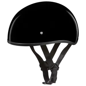 D1-ANS D.O.T. DAYTONA SKULL CAP W/O VISOR - HI-GLOSS BLACK