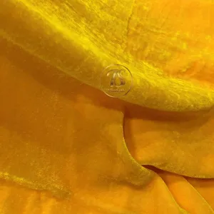 100% MULBERRY SILK VELVET fabric by the yard - Luxury Silk Velvet for Dress, Skirt, High End Garment - Silk apparel fabric - Yellow silk fabric