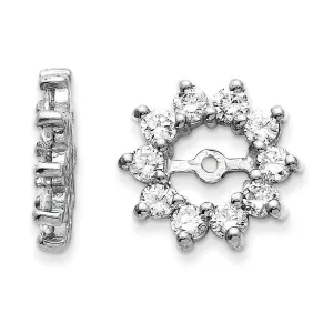 14k White Gold 3/4 Carat Diamond Earring Jackets