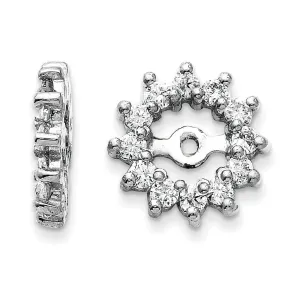 14k White Gold 5/8 Carat Diamond Earring Jackets