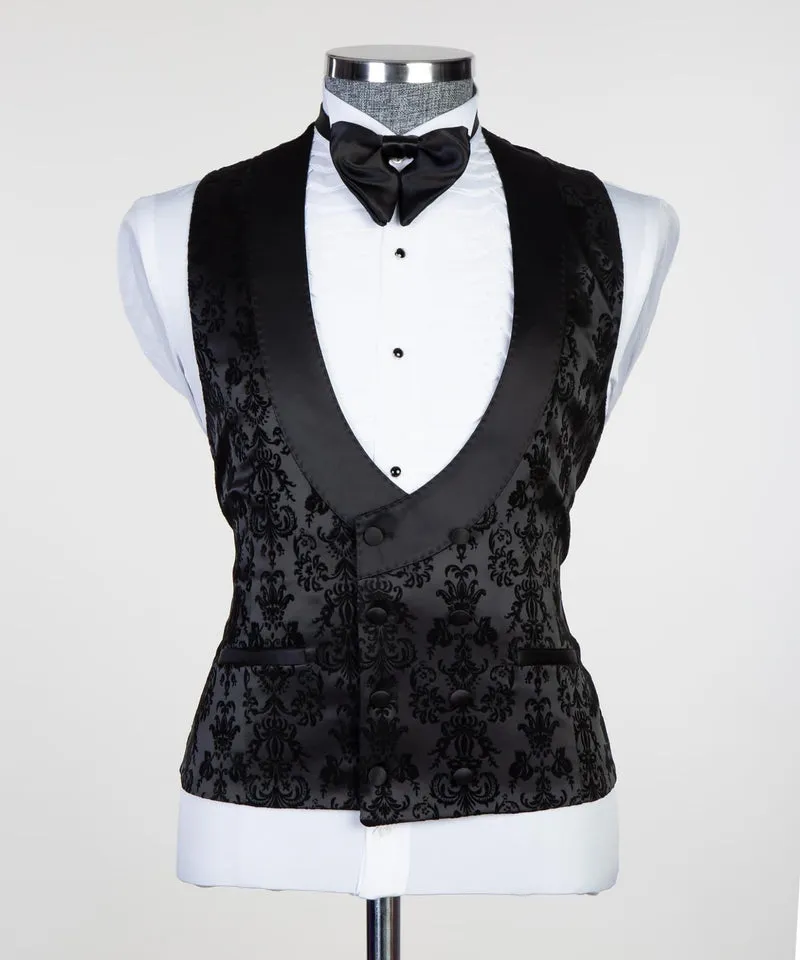 3 Pieces Black Designer Tuxedo