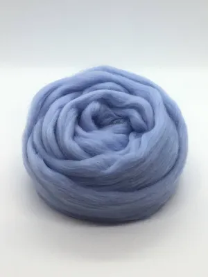 4 oz Blue Merino Wool top Roving- Light Blue, Baby Blue Rove, Blue Craft Wool, Spin Fiber, Felting Wool