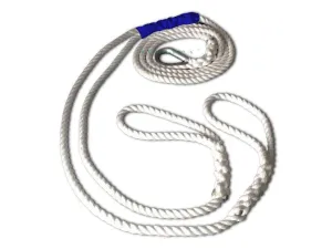 5/8" X 15' Three Strand Double Mooring Pendant 100% Nylon Rope with Stainless Steel Thimble (TS 10400 Lbs.) Made in USA.