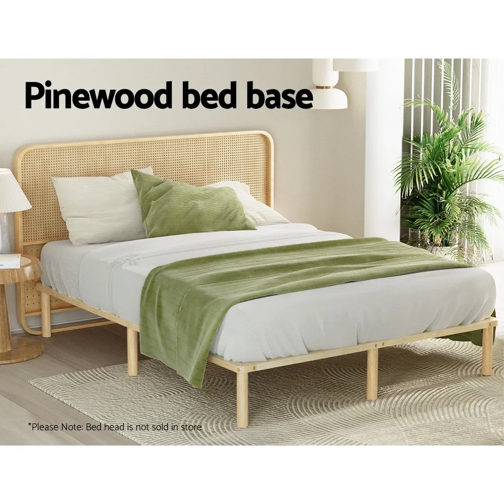 Amba Minimalist Double Wooden Bed Frame Pine