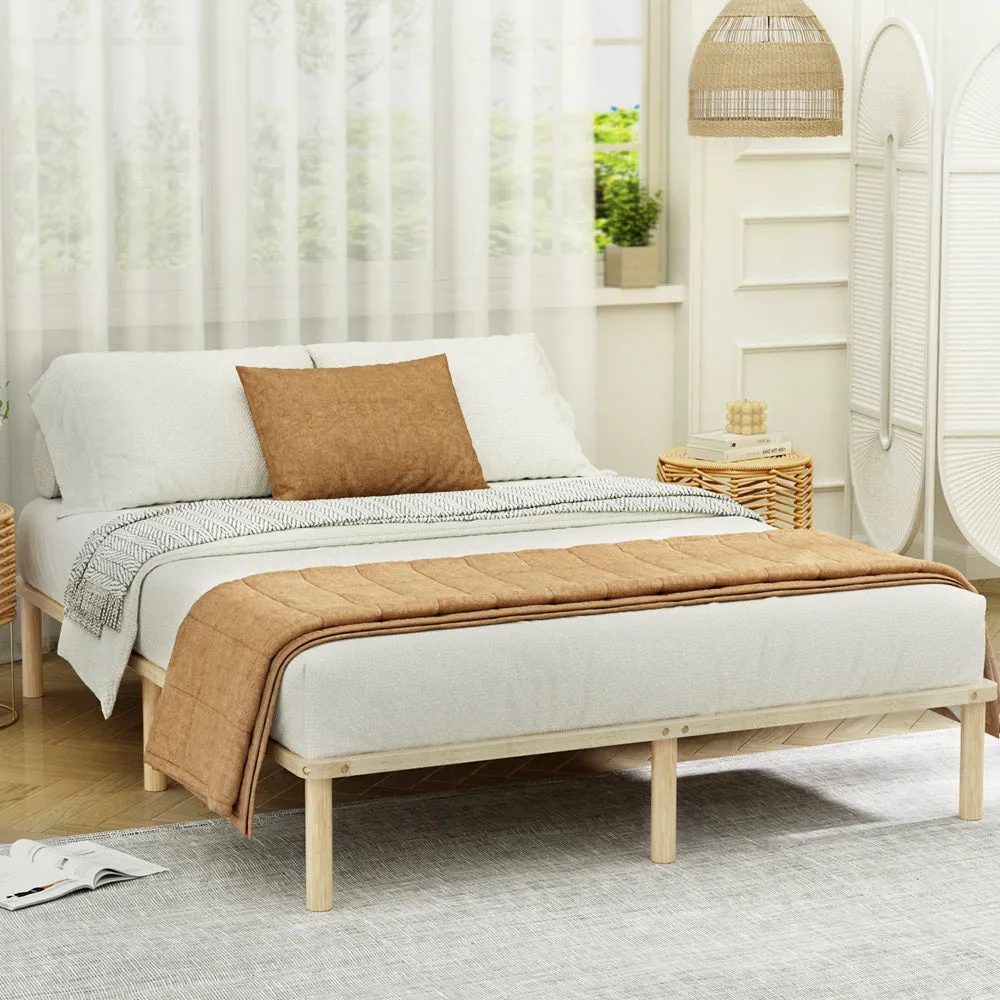 Amba Minimalist Double Wooden Bed Frame Pine