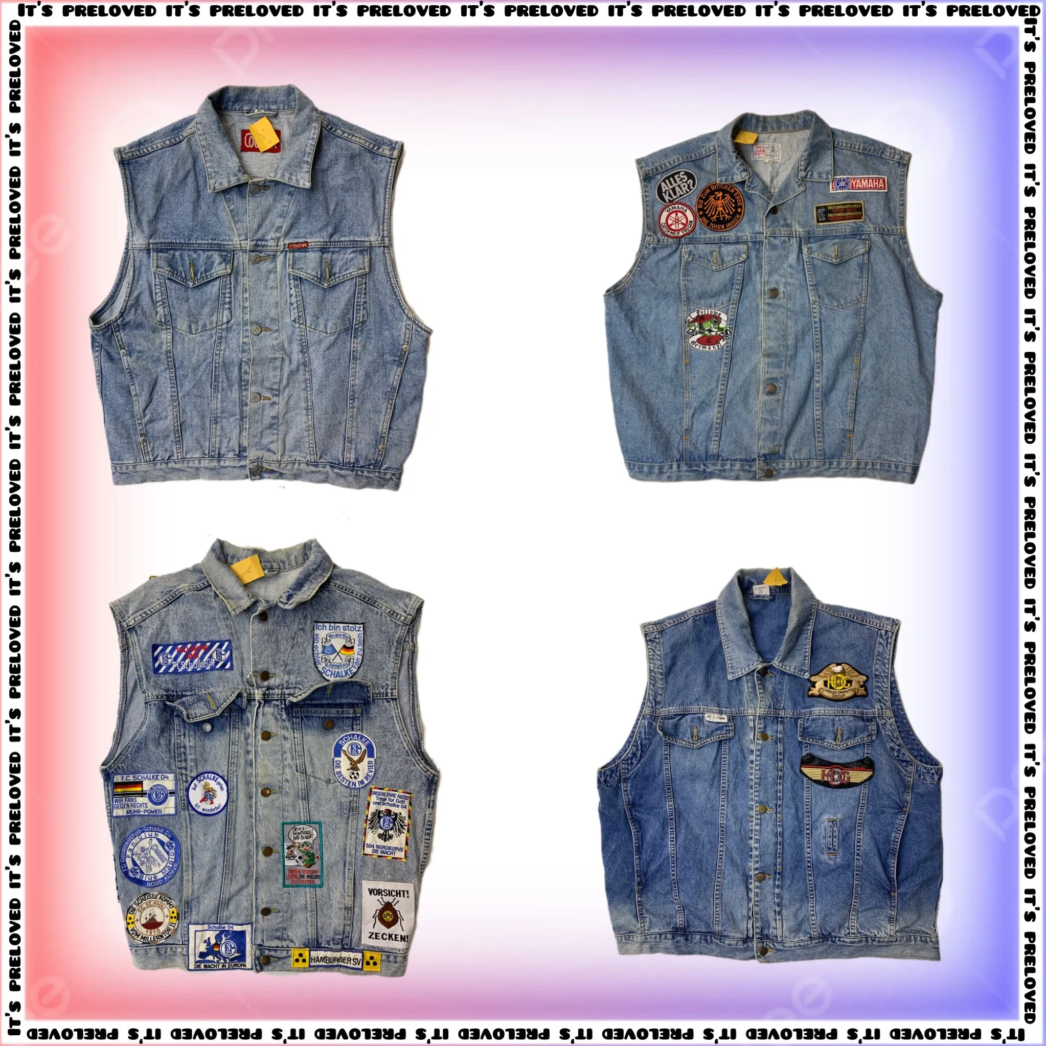 Biker Denim: Sleeveless Denim Biker Jackets (SS-367)