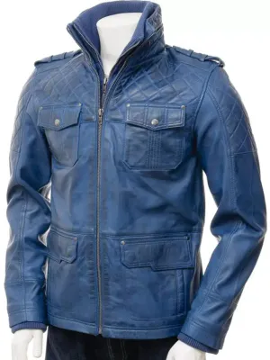 Blue Vintage Leather jacket