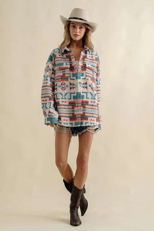 Bohemian Western Shacket