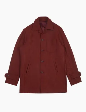 Burgundy Ribbed Cashmere Overcoat