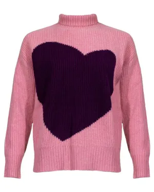 Cashmere Contrast Heart Pullover