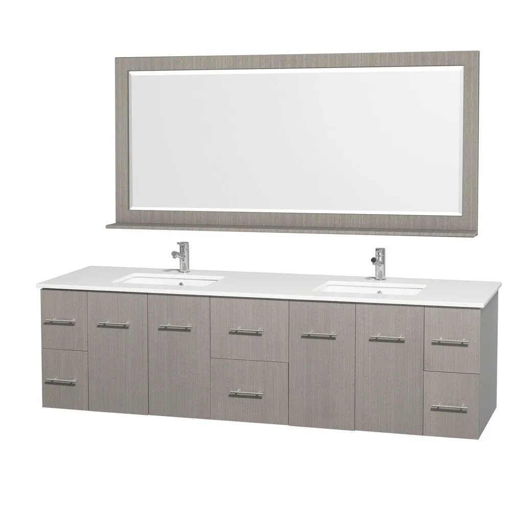 Centra 80 inch Double Bathroom Vanity Set -Gray oak