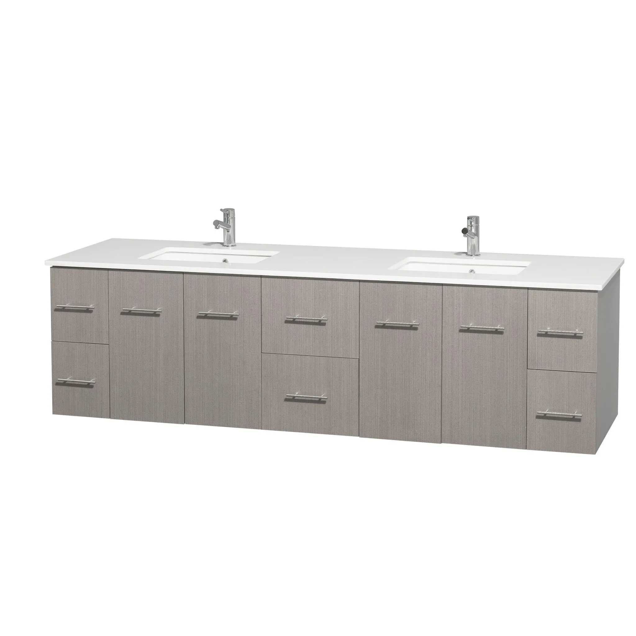 Centra 80 inch Double Bathroom Vanity Set -Gray oak