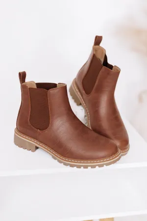 Cider Sippin Faux Leather Booties | Bourbon