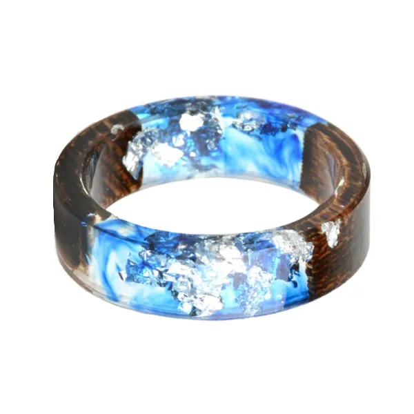 Classy Men Wood Epoxy Ring Blue