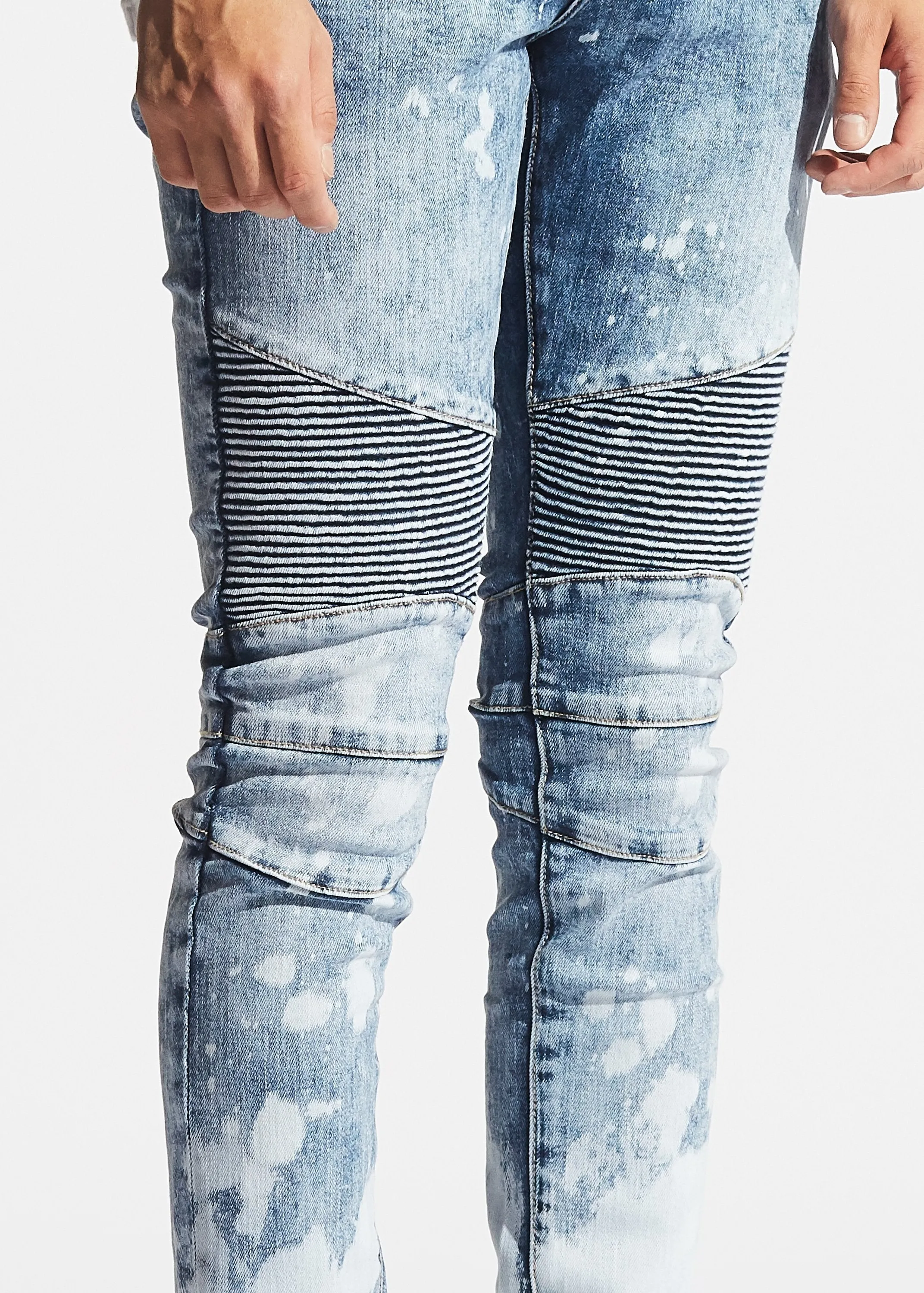 Crux Biker Denim (Bleached Blue)