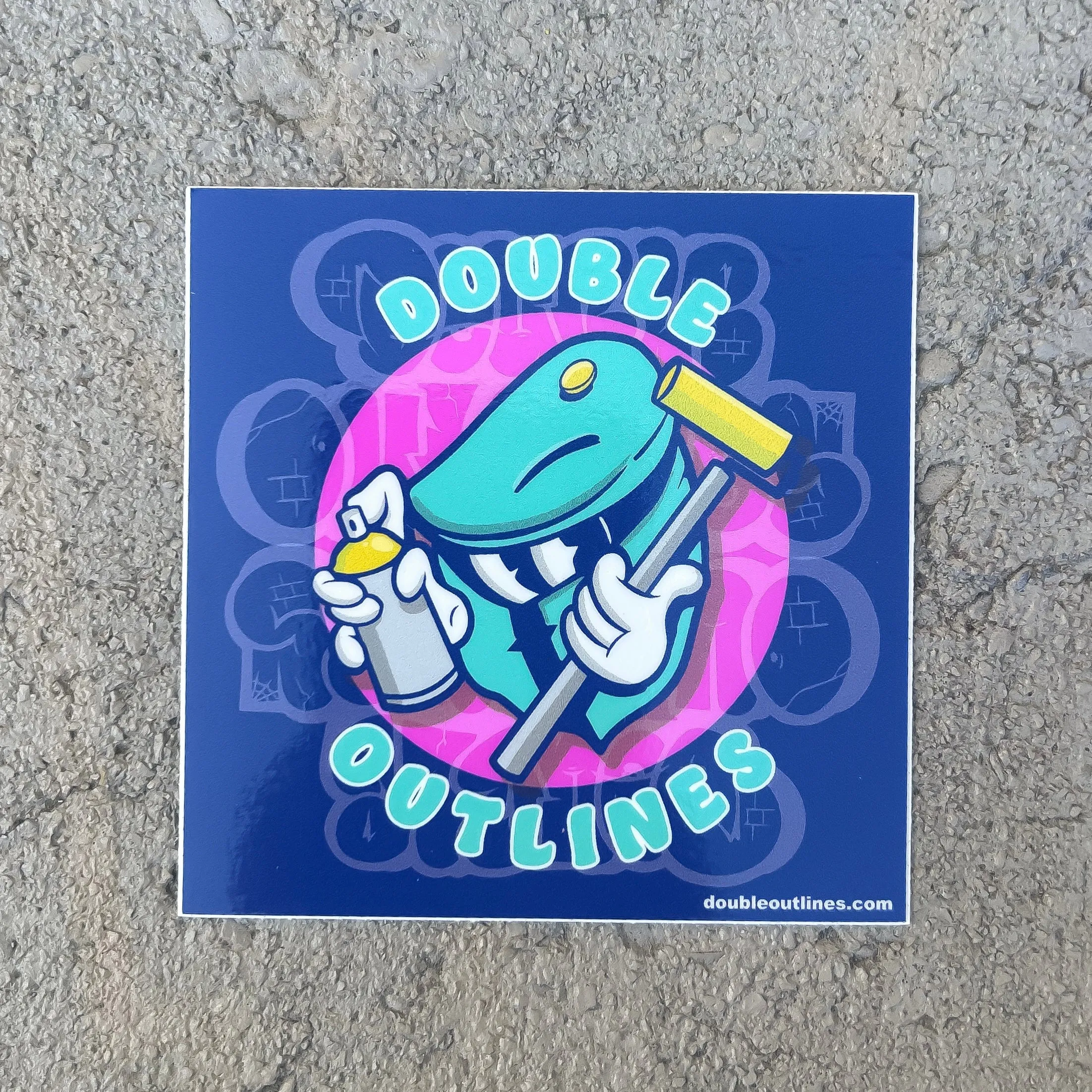 Double Outlines Logo sticker