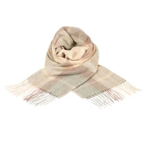 Edinburgh 100% Cashmere Wide Scarf  Mackellar Natural