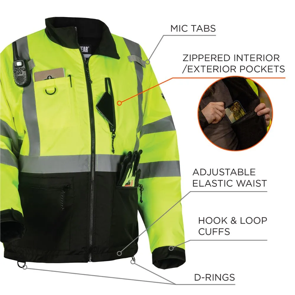 Ergodyne 23427 #8351 3XL Lime Hi-Vis Windbreaker Water-Resistant Jacket