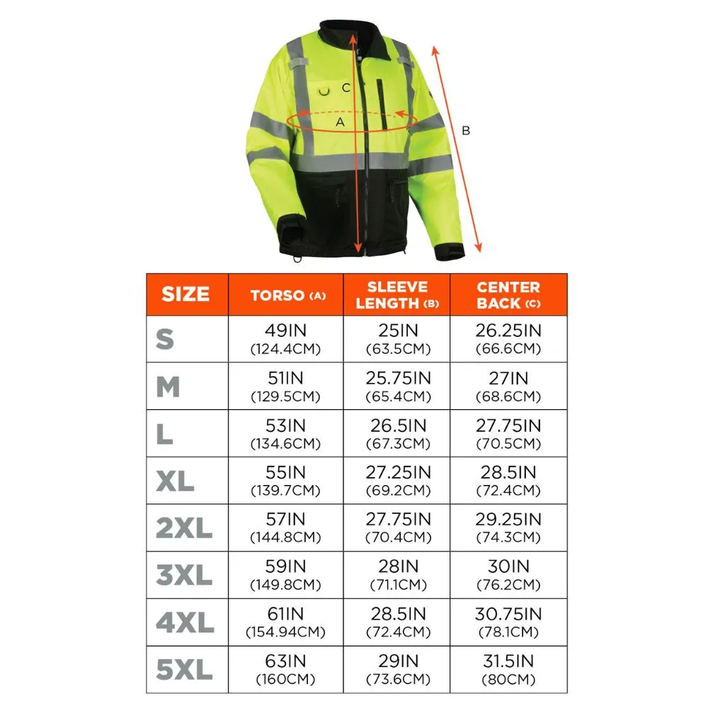 Ergodyne 23427 #8351 3XL Lime Hi-Vis Windbreaker Water-Resistant Jacket