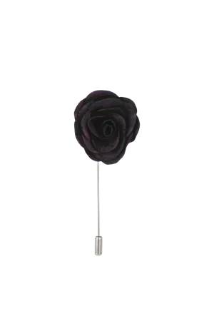 Finest Black and Purple Flower Lapel Pin