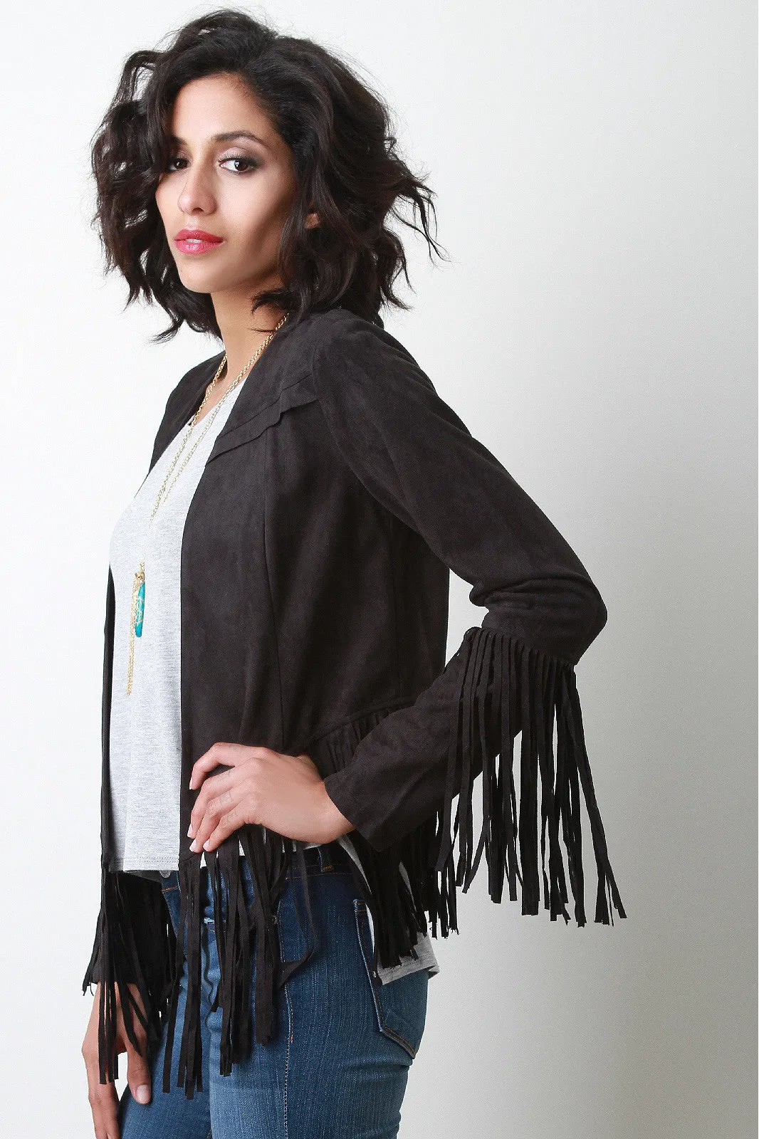 Fringe Accent Cowboy Jacket