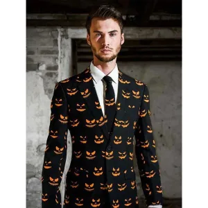 Halloween Pumpkin Face Black Tuxedo