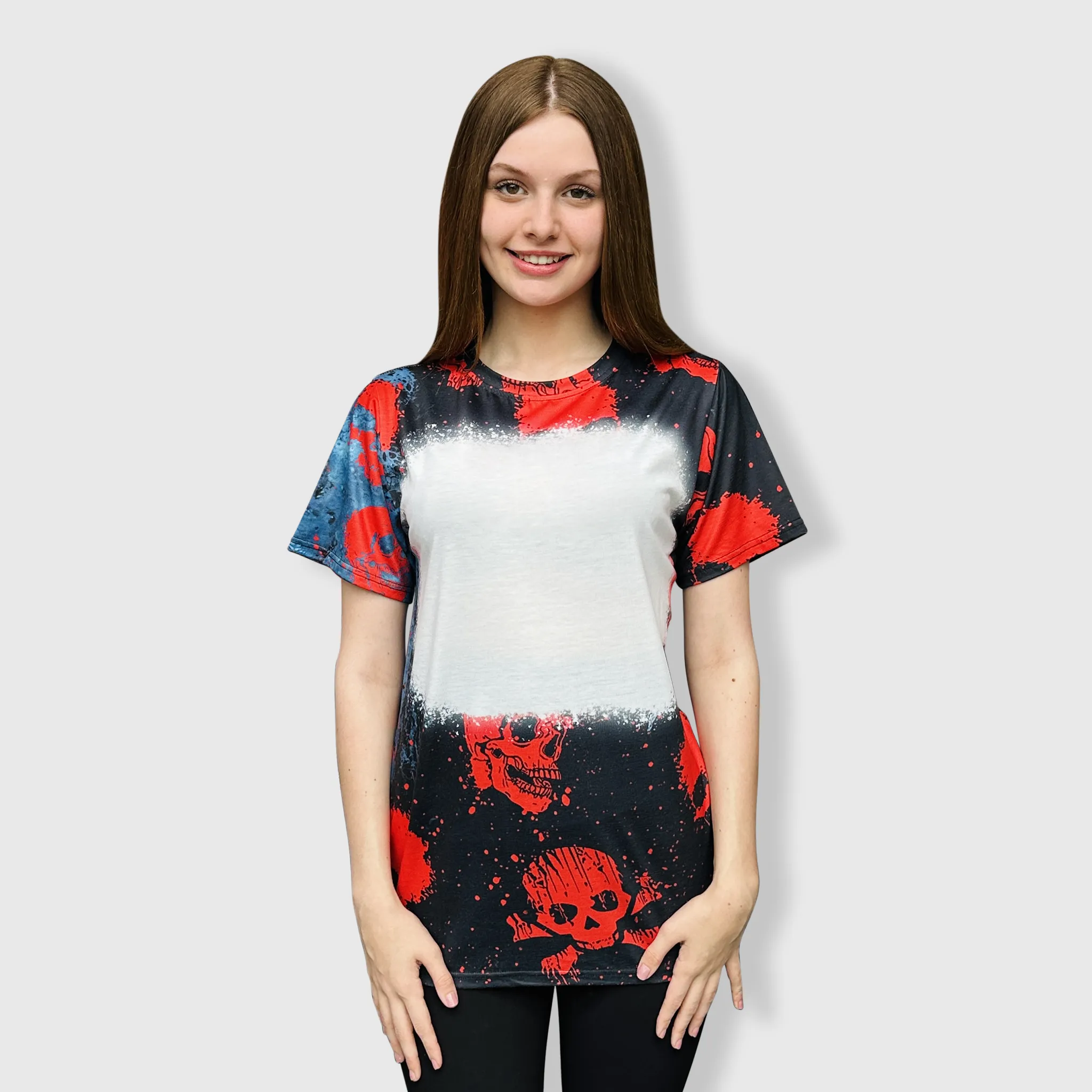 Halloween Skulls Blank Faux Bleached Top - HAW203