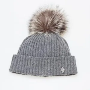 Harricana Recycled Cashmere Beanie w/ Fur Pompom 2023