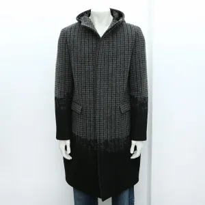 Heavy Wool Cashmere Blend Check Overcoat Jacket