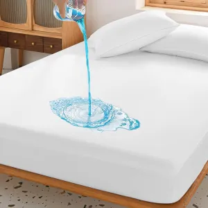 Hypoallergenic Waterproof Mattress Protector with Deep Pocket Coral Fleece 120x200 35cm