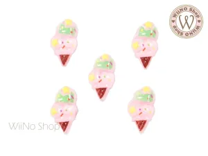 Ice Cream Cone Nail Art Decorations - 5 pcs