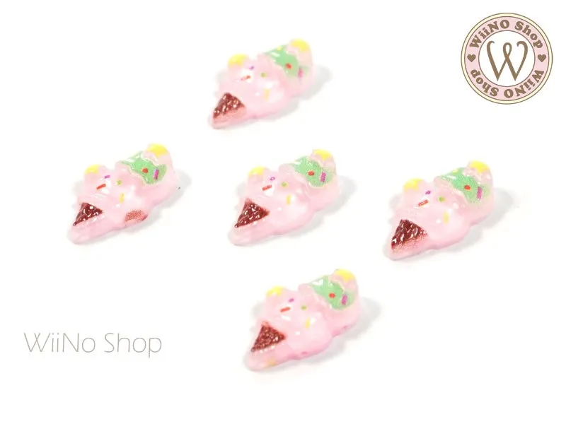 Ice Cream Cone Nail Art Decorations - 5 pcs