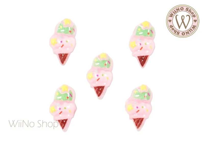 Ice Cream Cone Nail Art Decorations - 5 pcs