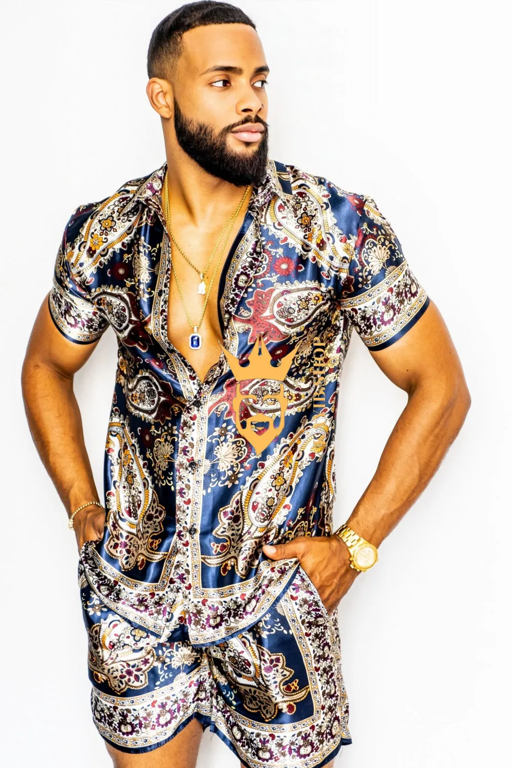 Le Barocco Barroco Silk Shirt - Elevate Your Summer Style with KAYIB's Iconic Print - Crafted from Pure Silk and Satin for Utmost Comfort