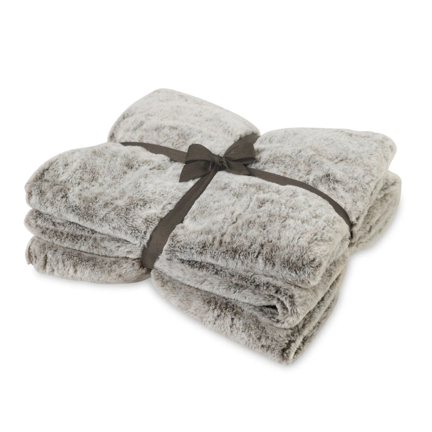 Luxe Faux Fur Throw Custom Blankets, Brown