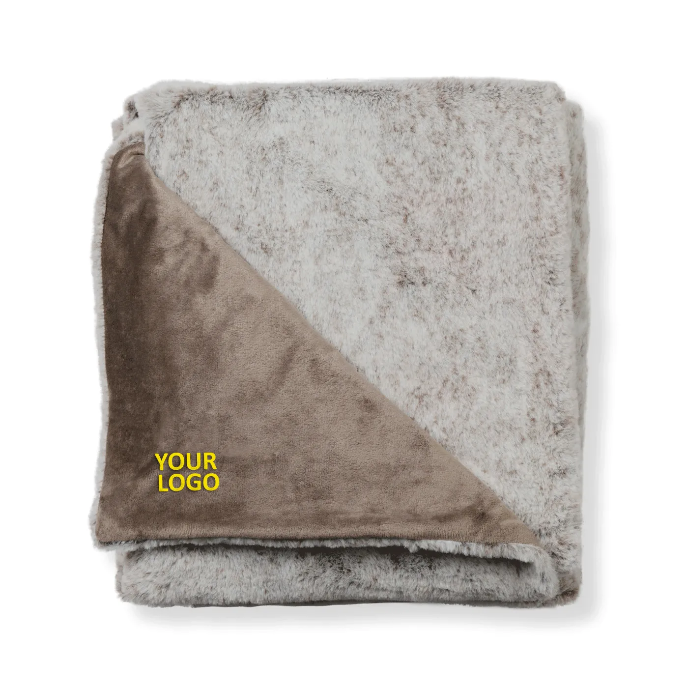 Luxe Faux Fur Throw Custom Blankets, Brown