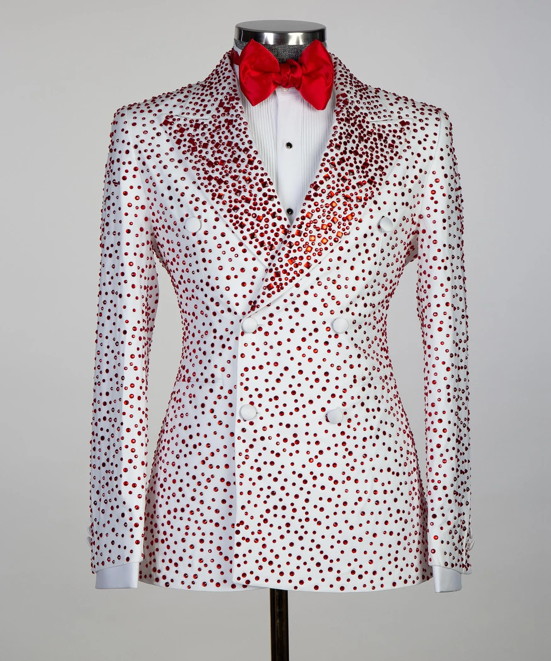 Men's Red Shining White Tuxedo