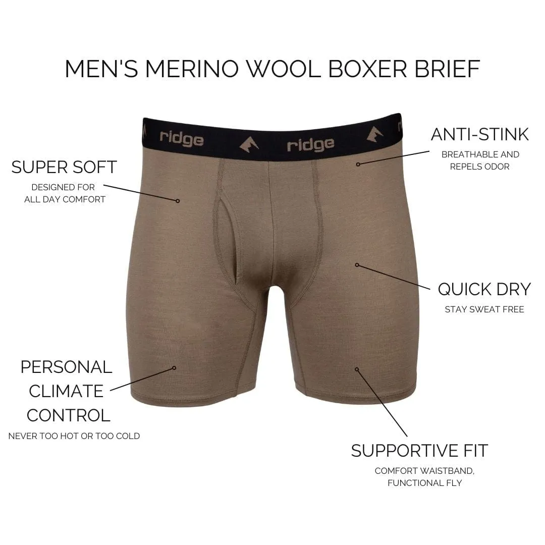 Men's Ridge Merino Wool Boxer Briefs