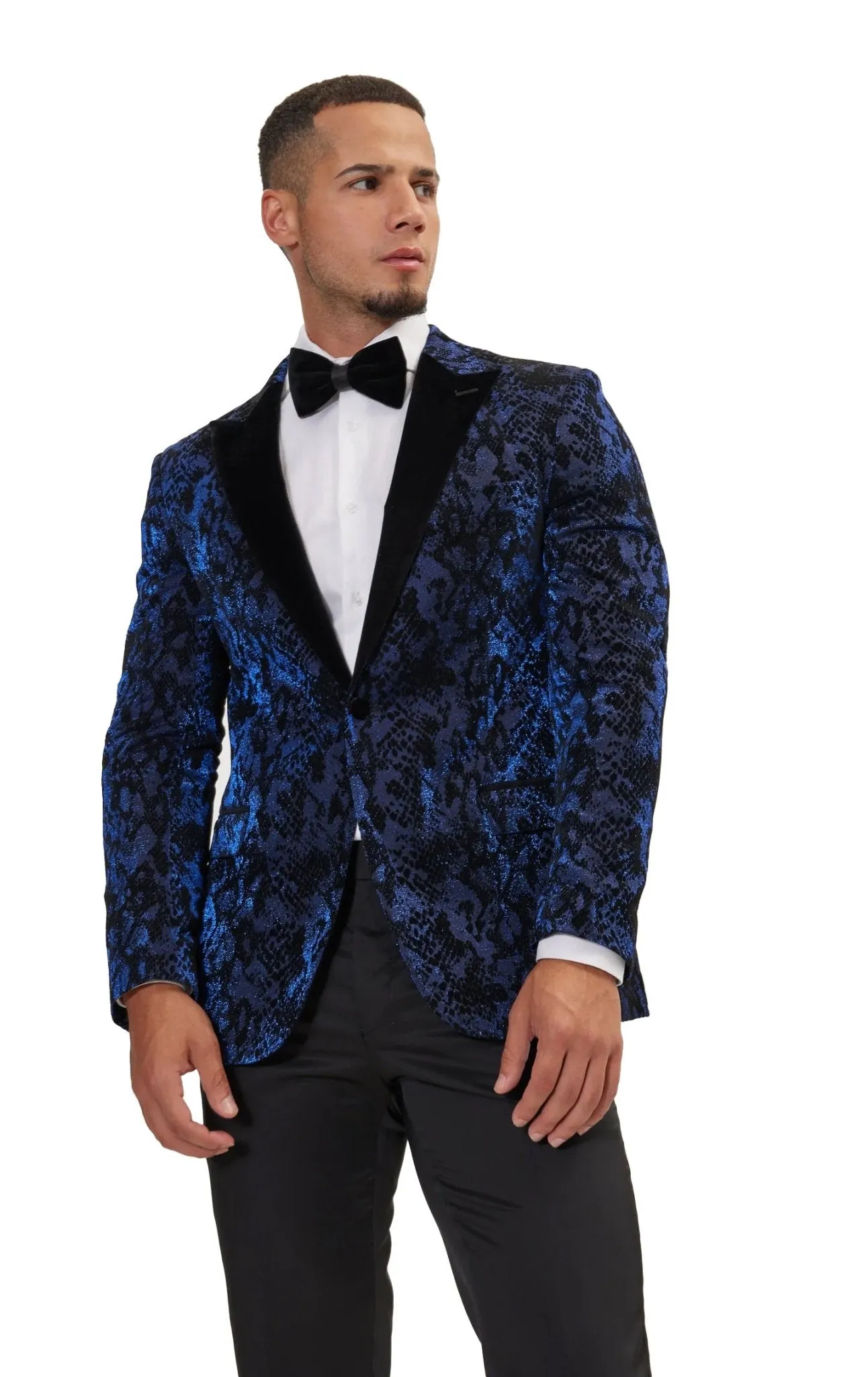 Metallic Velvet Flocking Tuxedo Jacket - Parliament