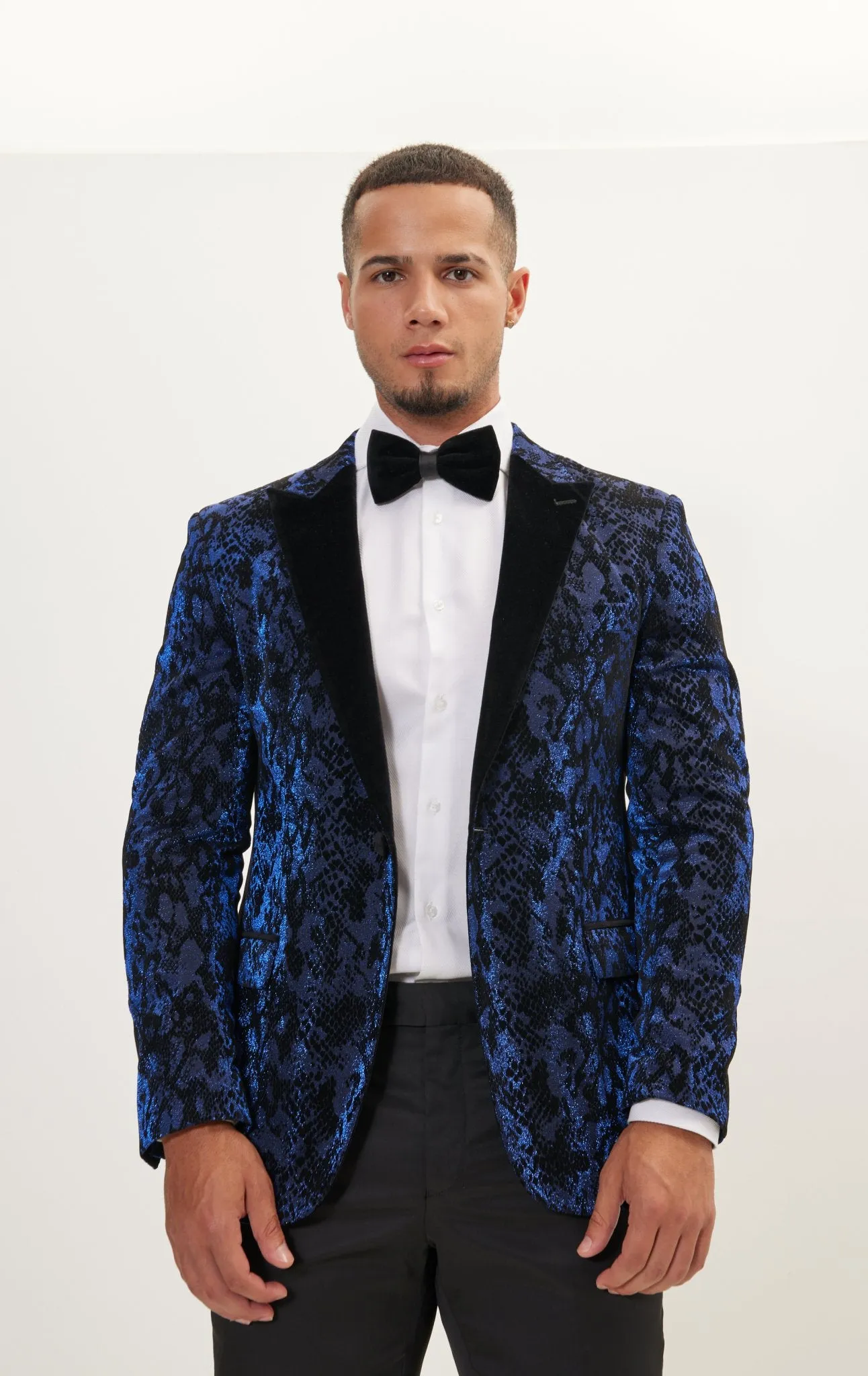 Metallic Velvet Flocking Tuxedo Jacket - Parliament