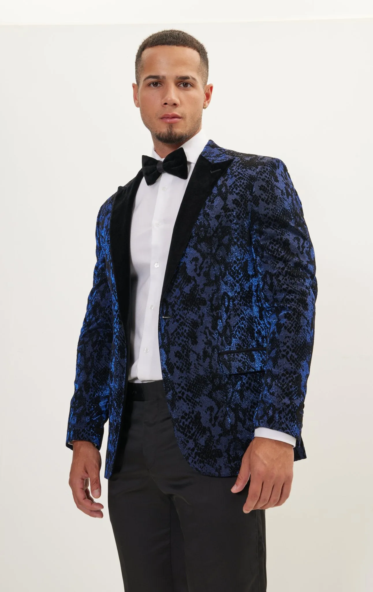 Metallic Velvet Flocking Tuxedo Jacket - Parliament