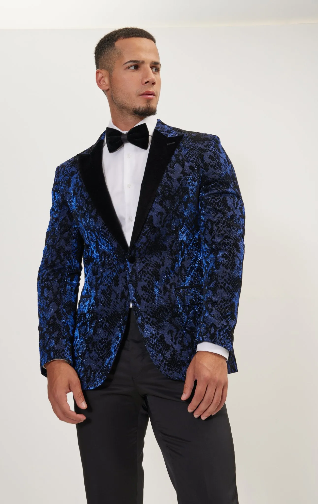 Metallic Velvet Flocking Tuxedo Jacket - Parliament