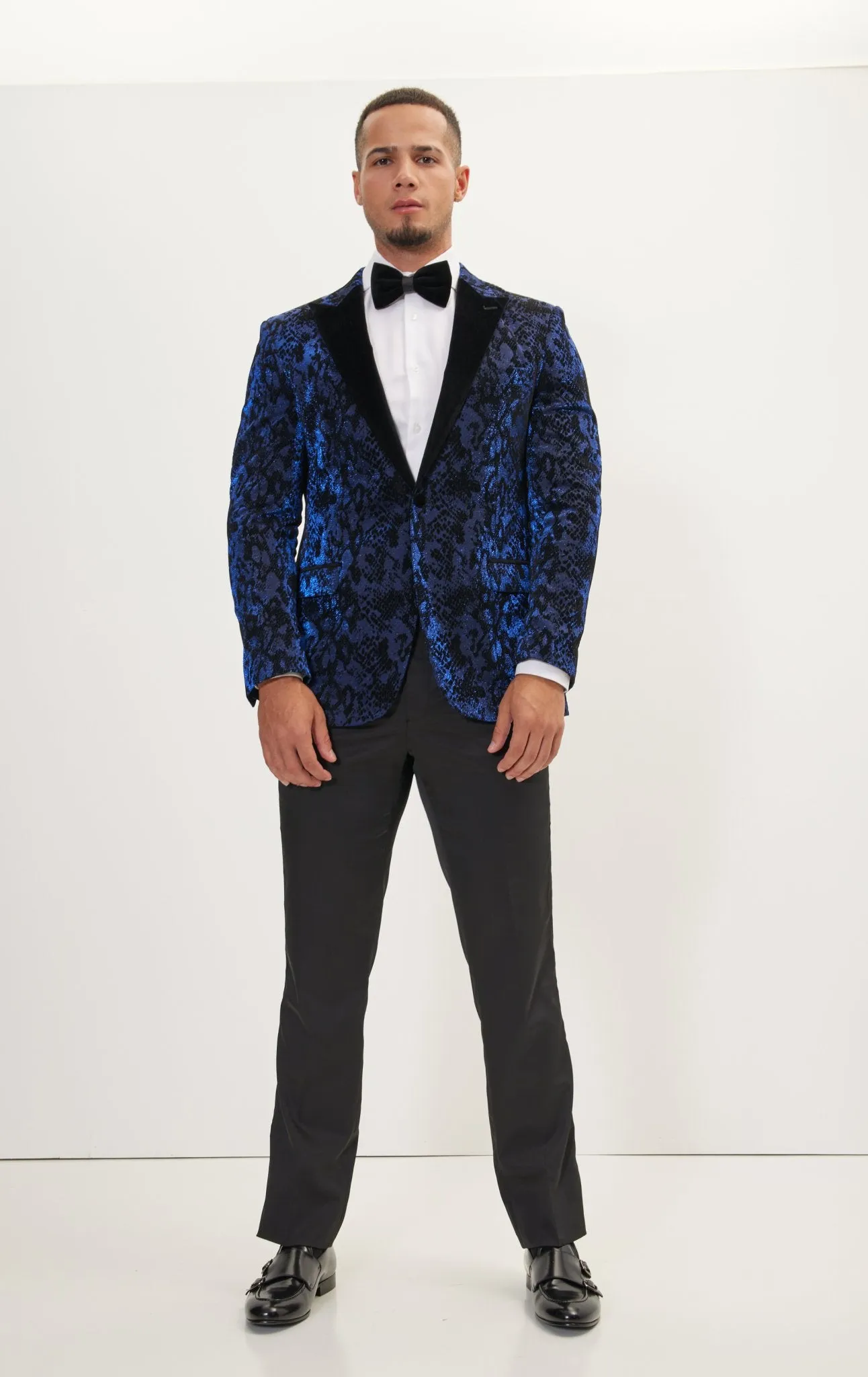 Metallic Velvet Flocking Tuxedo Jacket - Parliament