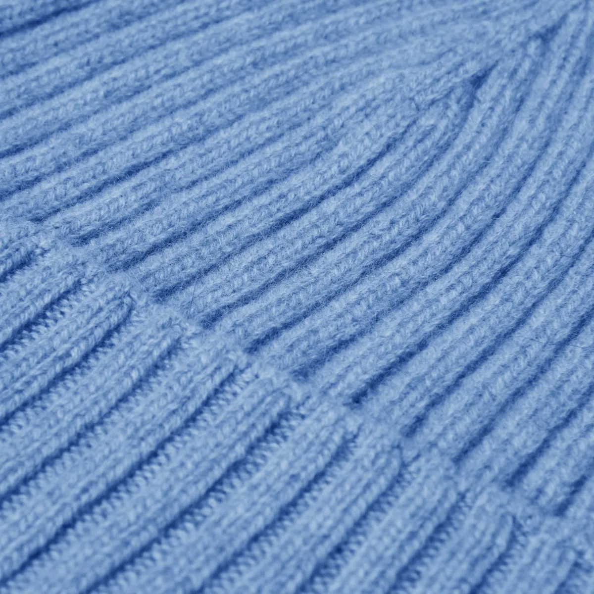 Milano (light blue) - 100% cashmere ribbed beanie (unisex)