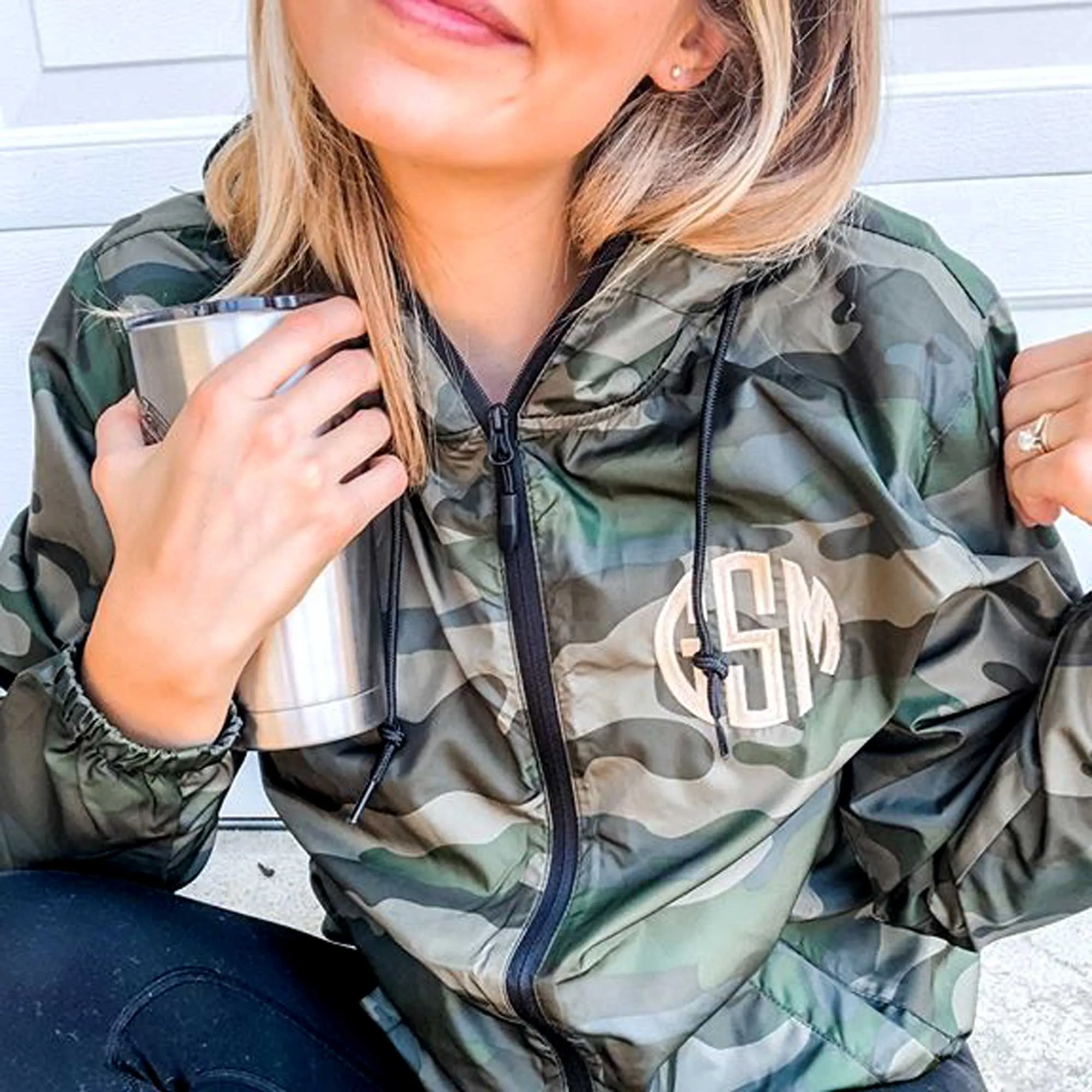 Monogram Camo Full Zip Windbreaker