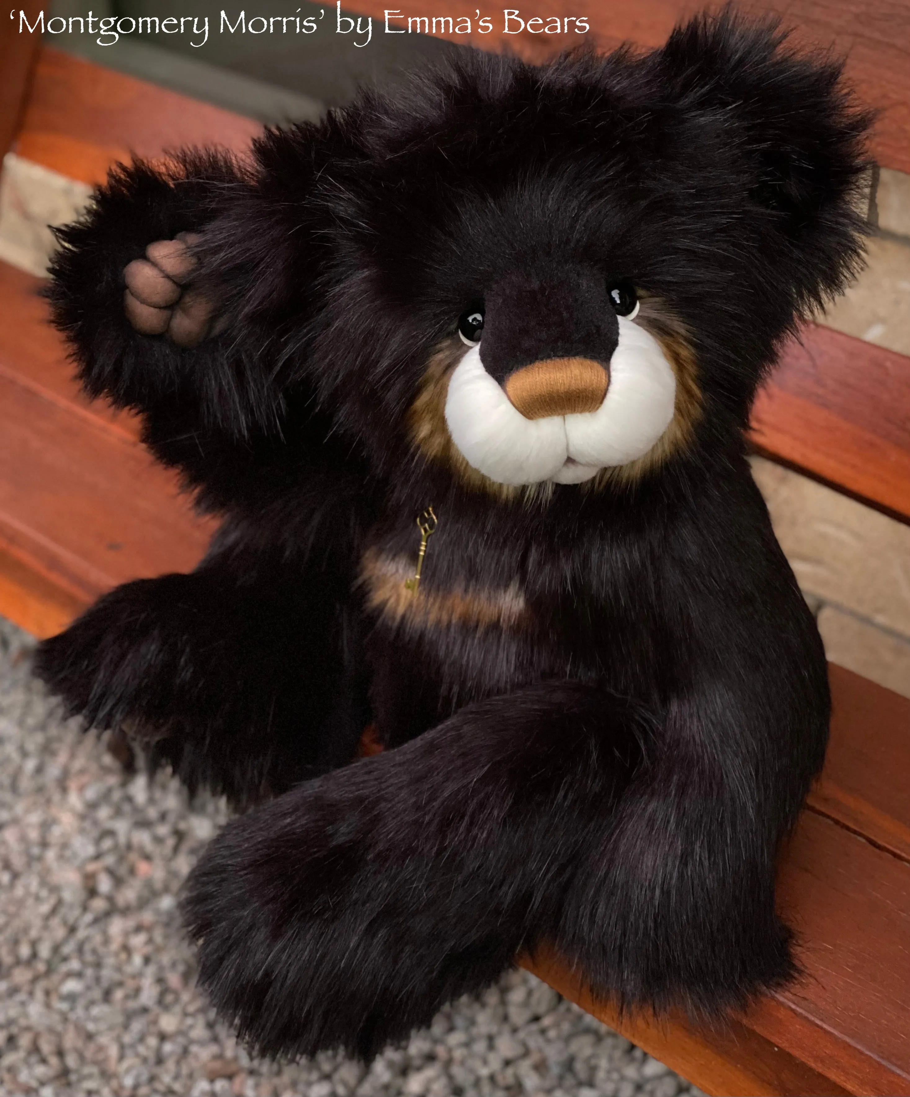 Montgomery Morris - 27" Deluxe Faux Fur Artist Bear by Emmas Bears - OOAK