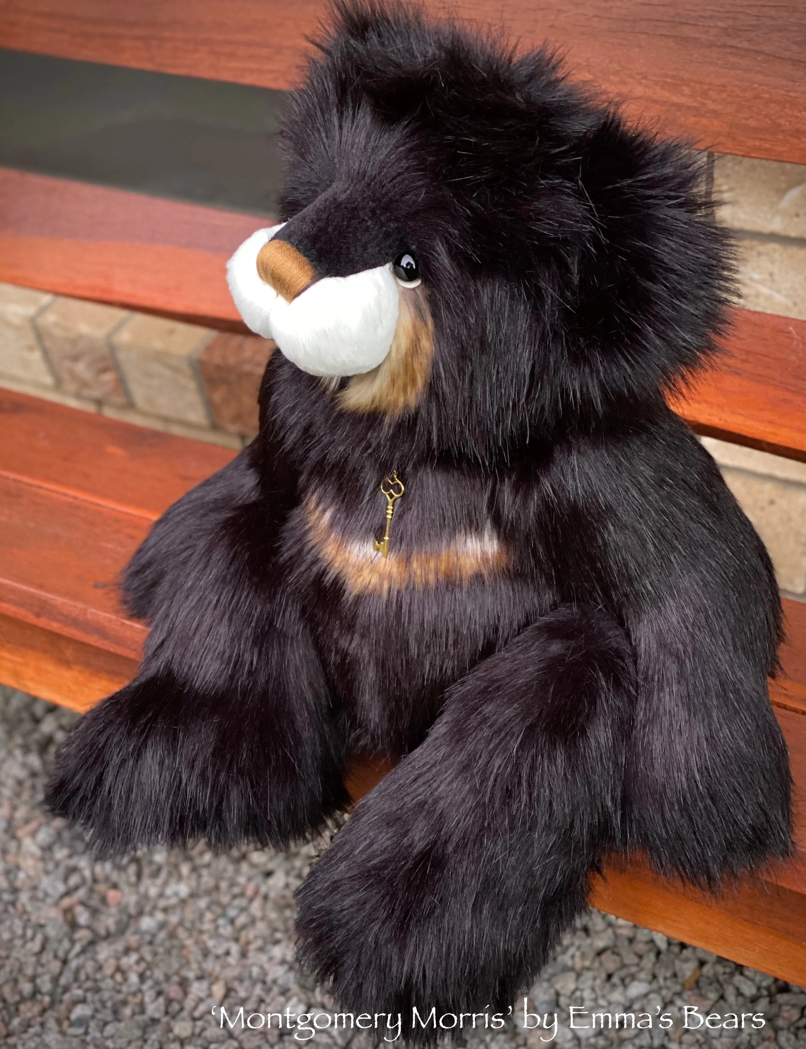 Montgomery Morris - 27" Deluxe Faux Fur Artist Bear by Emmas Bears - OOAK