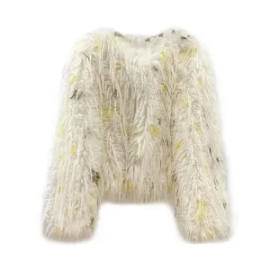 Pre Order:  Color Flecks Faux Fur Short Coat