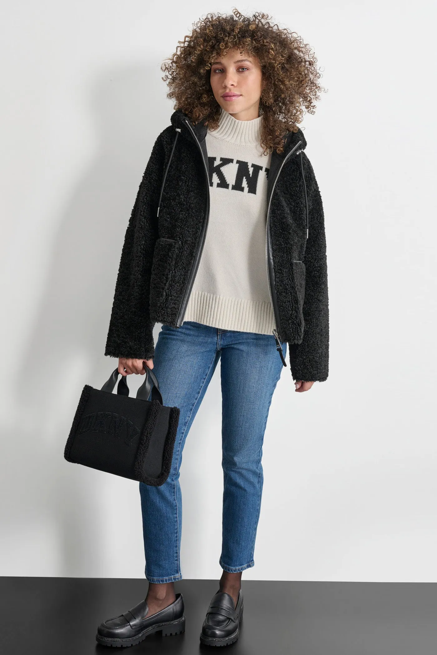 REVERSIBLE FAUX SHEARLING JACKET