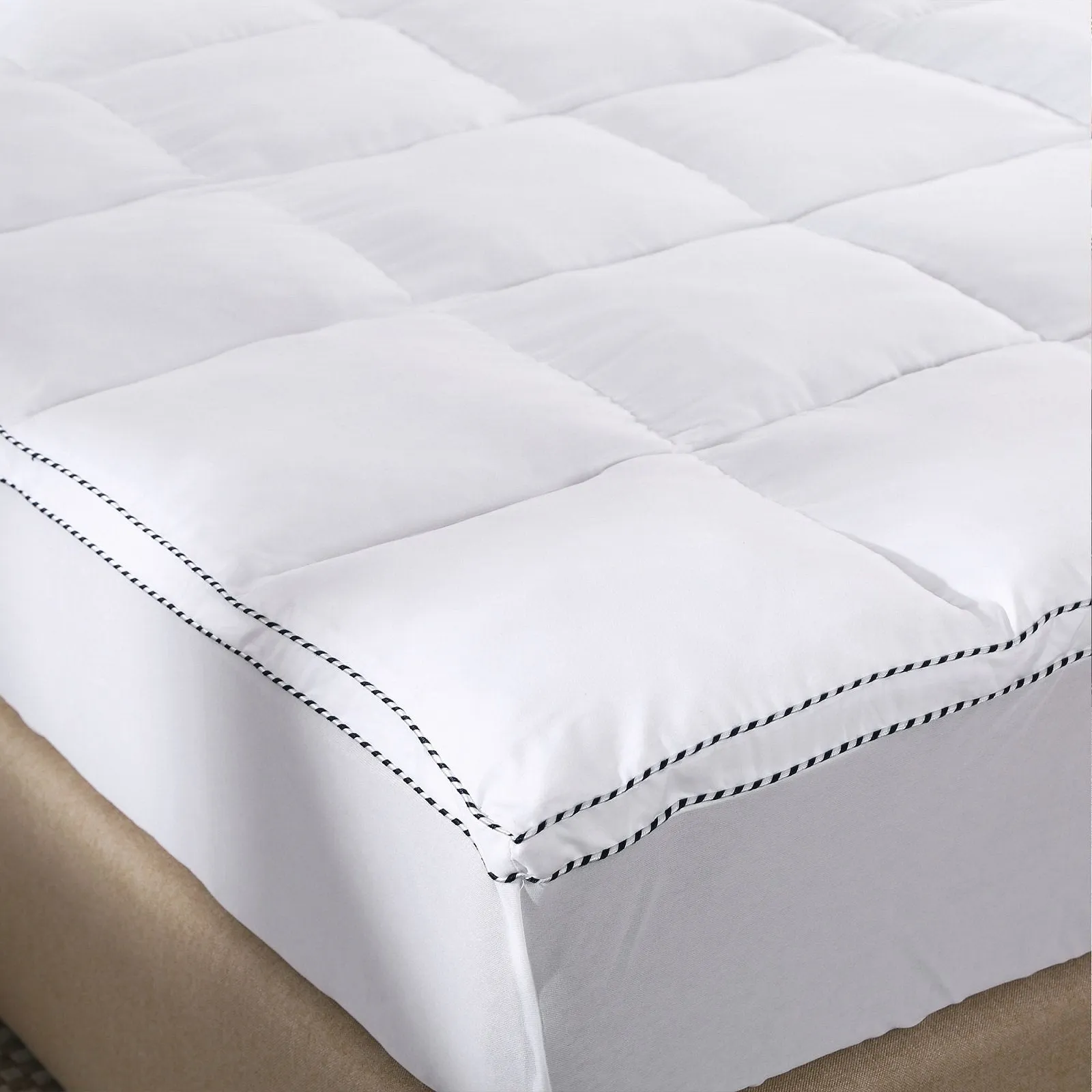 Royal Comfort 1000GSM Luxury Bamboo Fabric Gusset Mattress Pad Topper Cover Double White